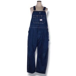 Round House Mens Vintage Denim Bib Overalls Made in USA Carpenter Workwear